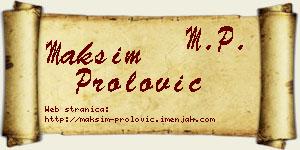 Maksim Prolović vizit kartica